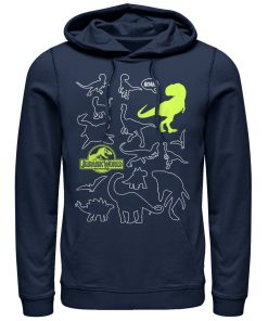 Men’s Jurassic World Fallen Kingdom Dinosaur Outline Pull Over Hoodie