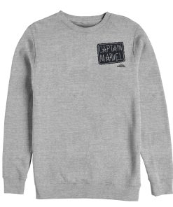 Men’s Marvel Captain Marvel Crayon Patch Logo Sweatshirt