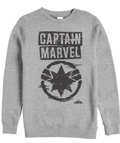 Men’s Marvel Captain Marvel Grayscale Star Symbol Sweatshirt