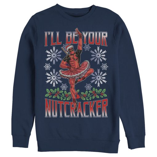 Men’s Marvel Christmas Deadpool Nutcracker Sweatshirt