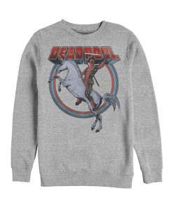 Men’s Marvel Deadpool Rides Unicorn Sweatshirt