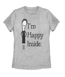 Women’s Addams Family Wednesday Happy Inside T-Shirt