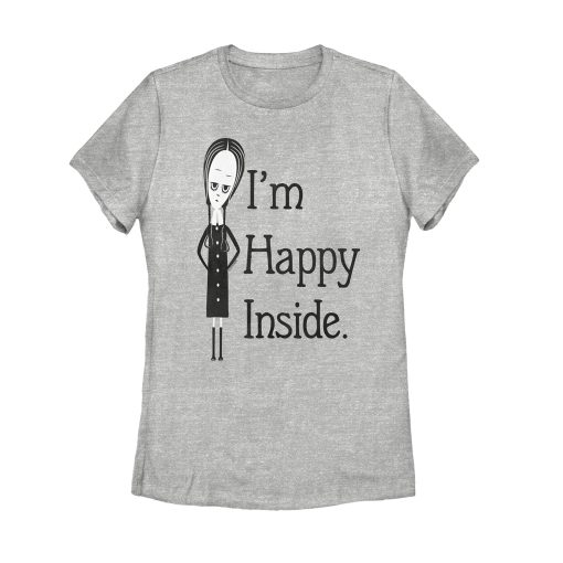 Women’s Addams Family Wednesday Happy Inside T-Shirt