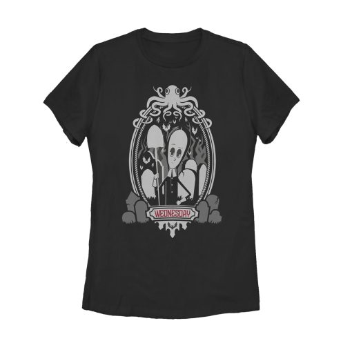 Women’s Addams Family Wednesday Octopus Portrait T-Shirt