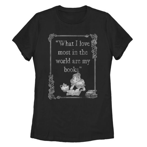 Women’s Beauty and the Beast Belle Loves Books T-Shirt