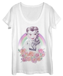 Women’s Beauty and the Beast Belle Rainbow Scoop Neck
