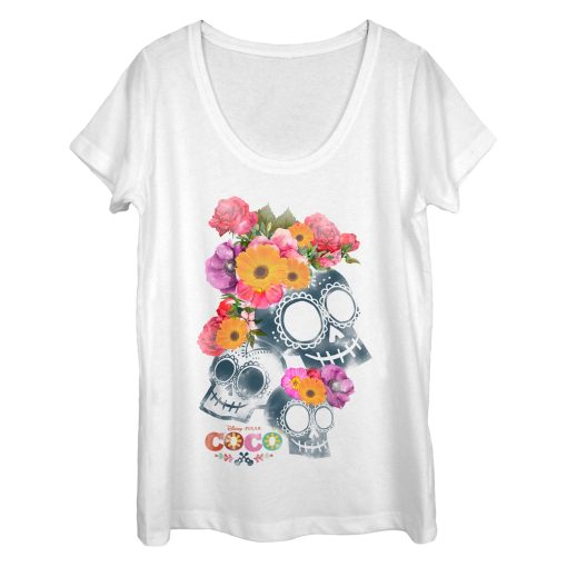 Women’s Coco Floral Skeletons Scoop Neck