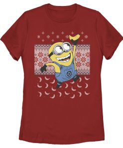 Women’s Despicable Me Ugly Christmas Minons Banana T-Shirt