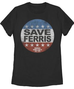 Women’s Ferris Bueller’s Day Off Save Campaign Button T-Shirt