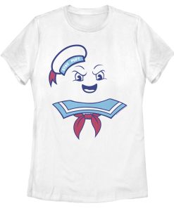 Women’s Ghostbusters Stay Puft Marshmallow Man Face T-Shirt