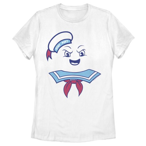 Women’s Ghostbusters Stay Puft Marshmallow Man Face T-Shirt