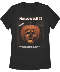 Women’s Halloween II Skeleton Movie Vintage Poster T-Shirt