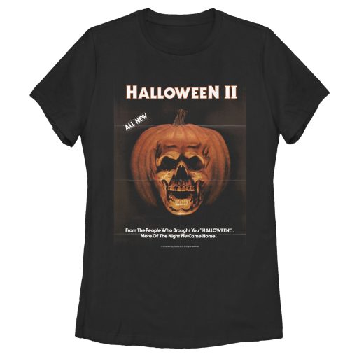 Women’s Halloween II Skeleton Movie Vintage Poster T-Shirt