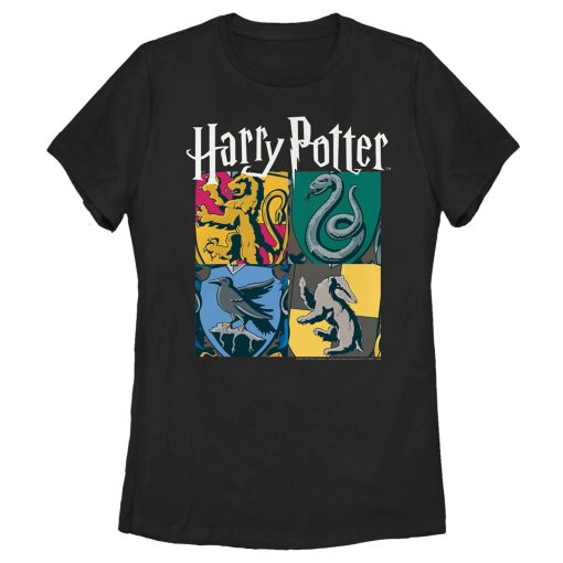 Women’s Harry Potter Hogwarts Houses Vintage Collage T-Shirt