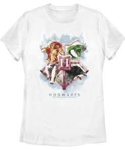 Women’s Harry Potter Hogwarts Watercolor Symbols T-Shirt