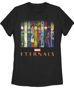 Women’s Marvel Eternals Animated Vertical Boxes Poster T-Shirt