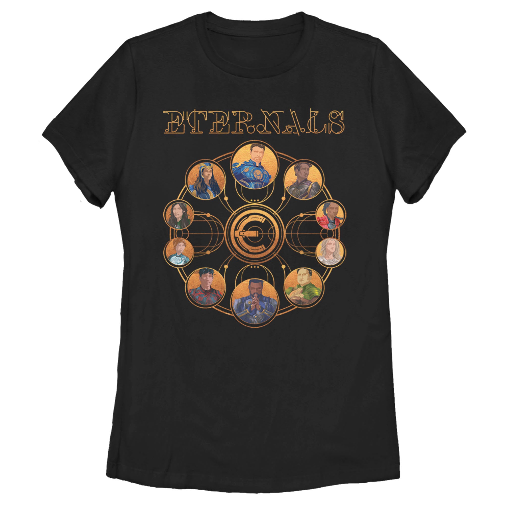 Women's Marvel Eternals Circular Gold T-Shirt Women's Marvel Eternals Circular Gold T-Shirt