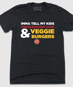 Tom & Chee Ketchup Soup & Veggie Burgers