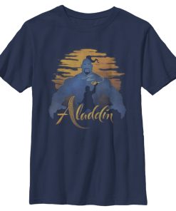Boy’s Aladdin Aladdin Genie Sunset Silhouette T-Shirt
