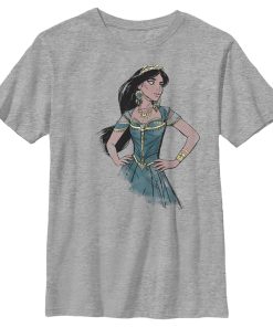 Boy’s Aladdin Aladdin Jasmine Ornate Frame T-Shirt