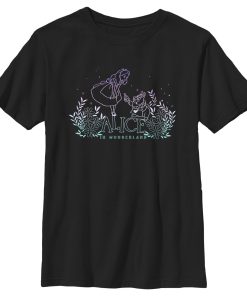 Boy’s Alice in Wonderland Alice & The White Rabbit Color Outlines T-Shirt