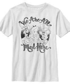 Boy’s Alice in Wonderland We Are All Mad Here T-Shirt