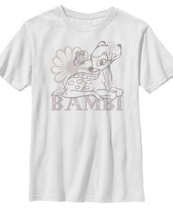 Boy’s Bambi Flower and Butterfly Sketch T-Shirt