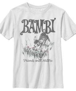 Boy’s Bambi Friends With Nature Artistic Sketch T-Shirt