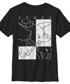 Boy’s Dumbo Black and White Squares T-Shirt