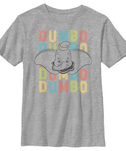 Boy’s Dumbo Colorful Name Stack T-Shirt