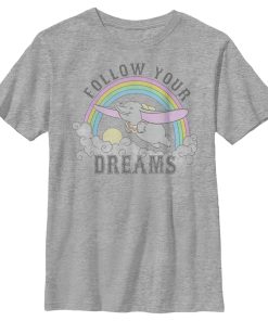 Boy’s Dumbo Follow Your Dreams Rainbow T-Shirt