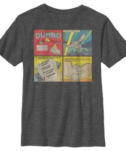 Boy’s Dumbo Of The Circus Comic Book Panels T-Shirt
