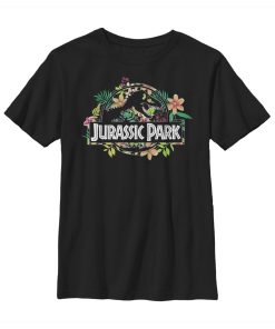 Boy’s Jurassic Park Tropical T-Rex Silhouette T-Shirt