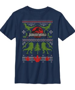 Boy’s Jurassic World Ugly Christmas Print T-Shirt