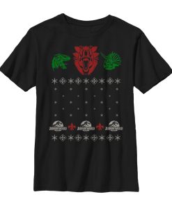 Boy’s Jurassic World Ugly Christmas Raptor T-Shirt
