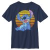Boy’s Lilo & Stitch Experiment 626 Retro Sunset Smile T-Shirt