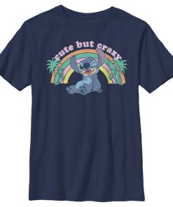 Boy’s Lilo & Stitch Rainbow Cute But Crazy Palm Tree T-Shirt