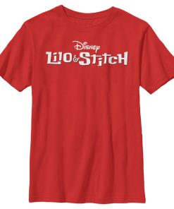 Boy’s Lilo & Stitch White Movie Title Logo T-Shirt