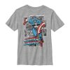 Boy’s Marvel Captain America Gray Grayscale Panels T-Shirt