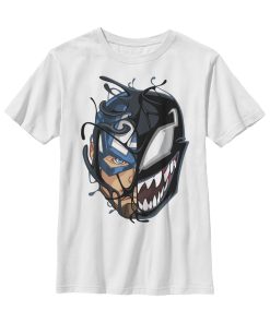 Boy’s Marvel Captain America Venom Mask Symbol T-Shirt