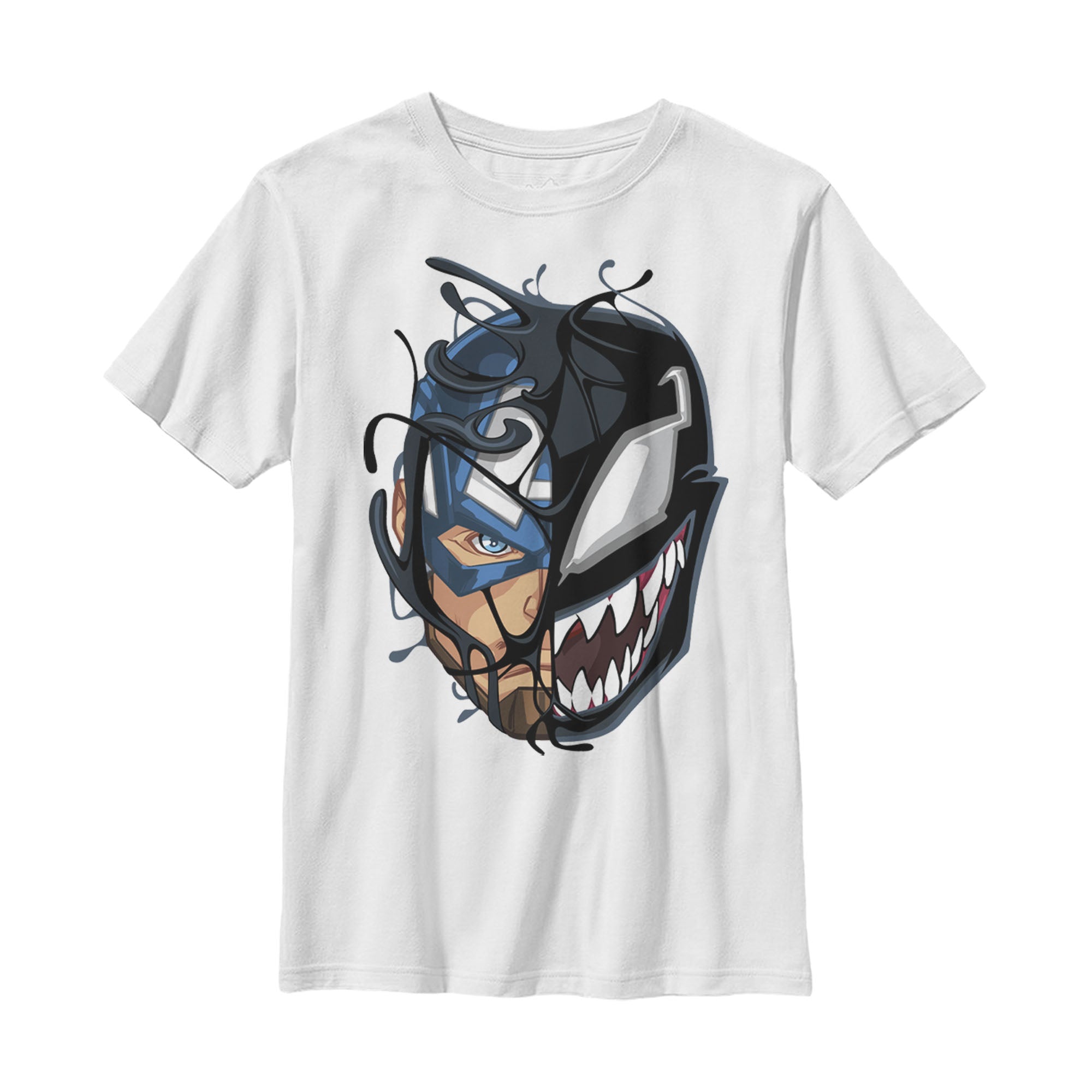 Boy's Marvel Captain America Venom Mask Symbol T-Shirt Boy's Marvel Captain America Venom Mask Symbol T-Shirt
