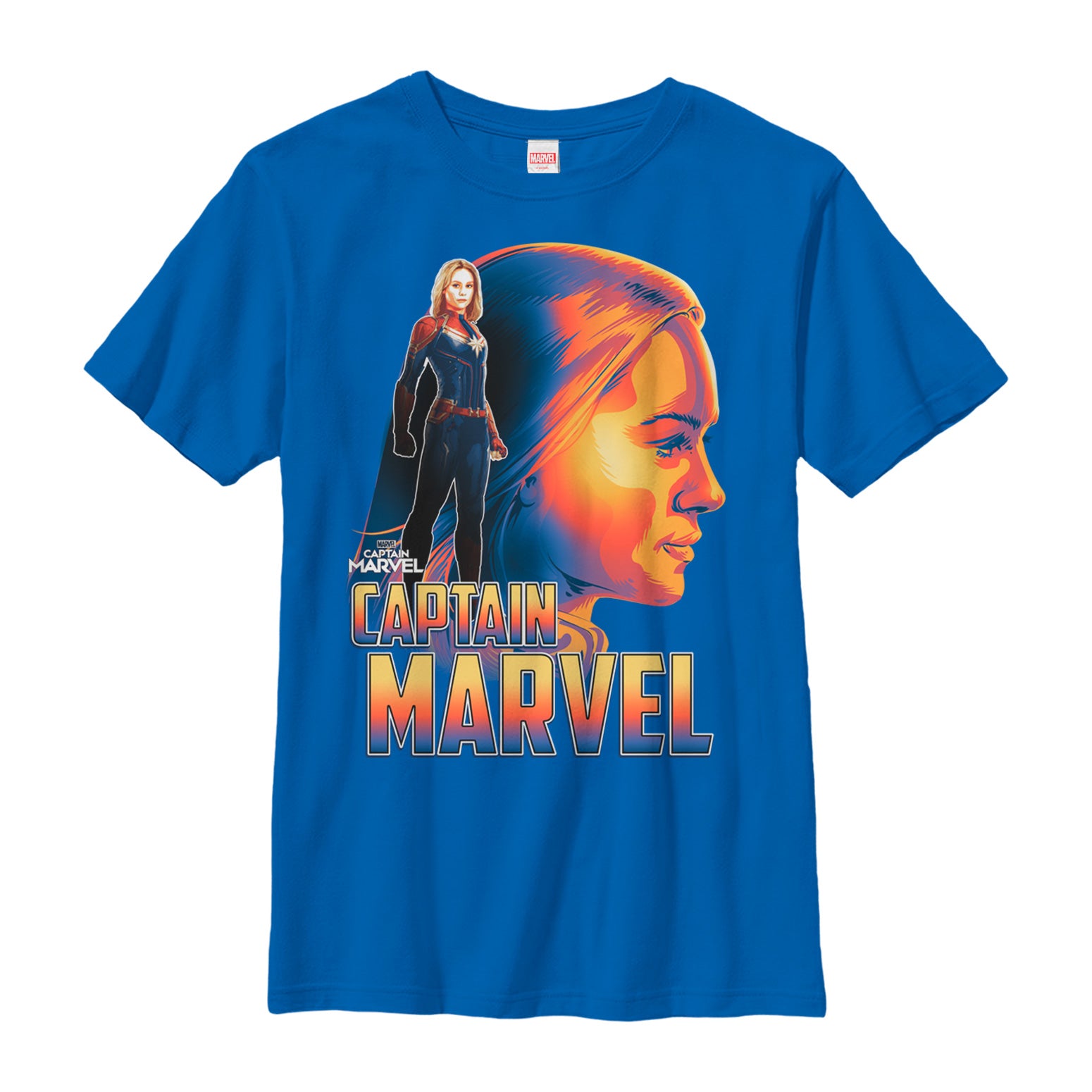 Boy's Marvel Captain Marvel Artistic Profile T-Shirt Boy's Marvel Captain Marvel Artistic Profile T-Shirt