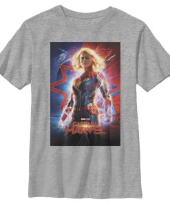 Boy’s Marvel Captain Marvel Electric Poster T-Shirt