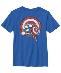 Boy’s Marvel Cartoon Captain America Shield T-Shirt