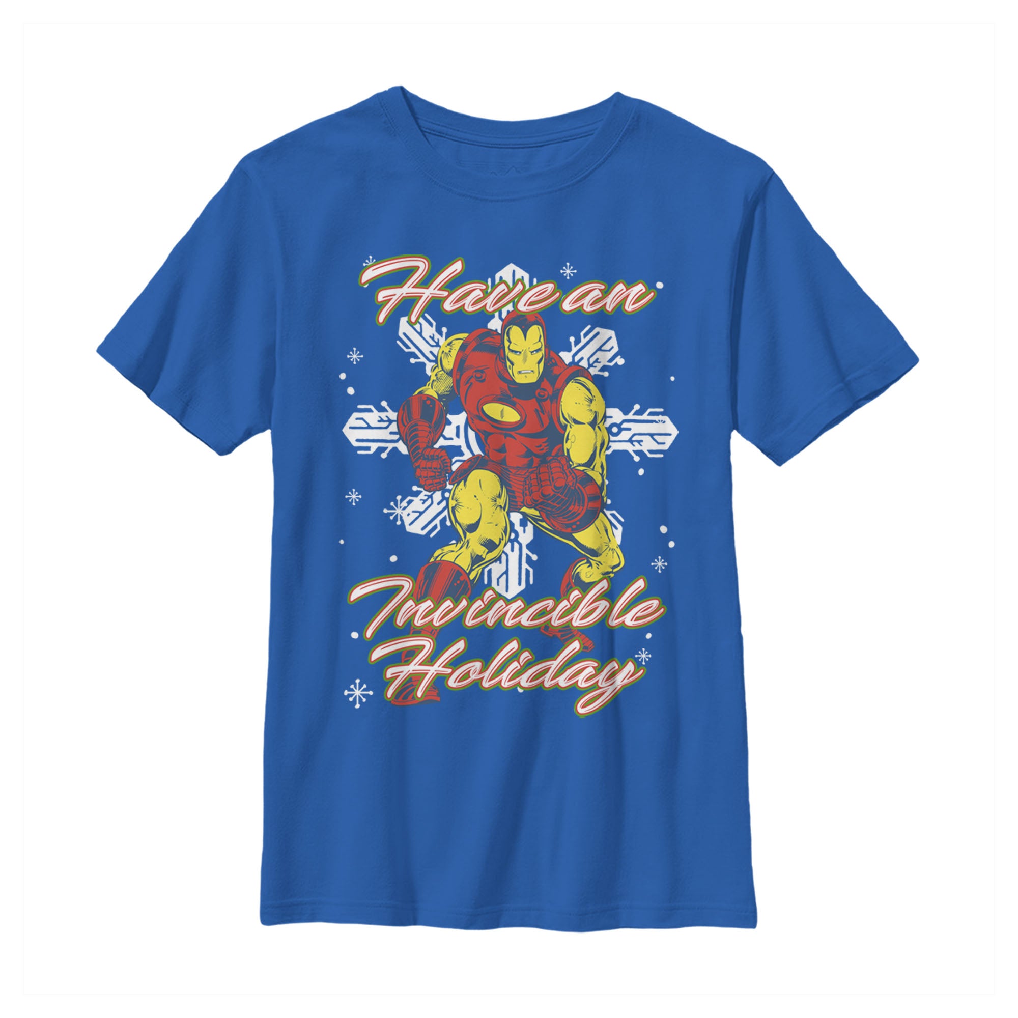 Boy's Marvel Christmas Iron Man Invincible Holiday T-Shirt Boy's Marvel Christmas Iron Man Invincible Holiday T-Shirt