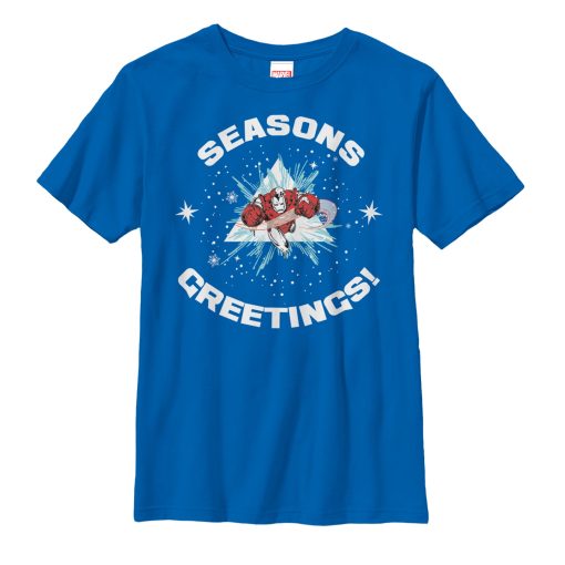 Boy’s Marvel Christmas Iron Man Season’s Greetings T-Shirt