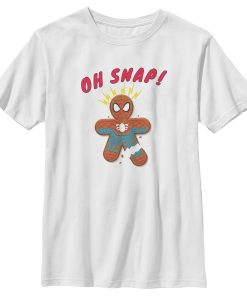 Boy’s Marvel Christmas Spider-Man Snap Gingerbread Cookie T-Shirt