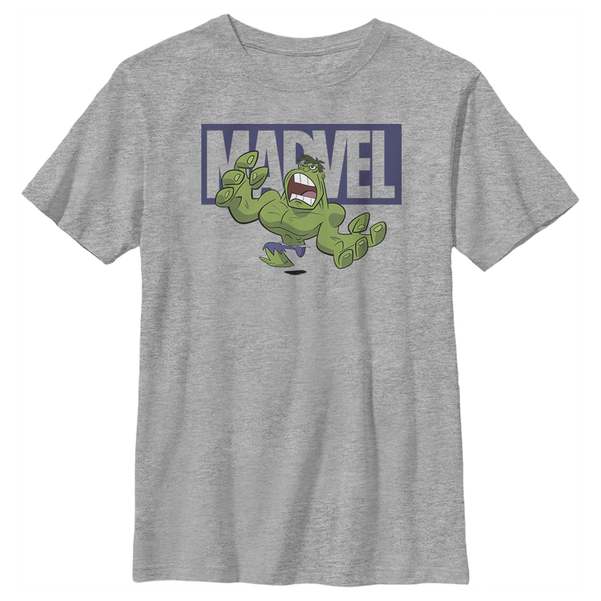 Boy's Marvel Incredible Hulk Cartoon Brick Logo T-Shirt Boy's Marvel Incredible Hulk Cartoon Brick Logo T-Shirt