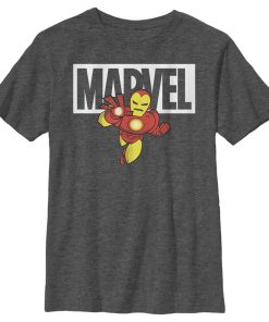 Boy’s Marvel Iron Man Brick Logo T-Shirt