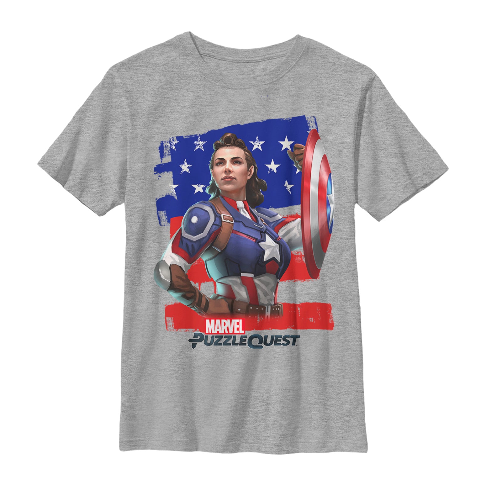 Boy's Marvel Puzzle Quest Peggy Carter T-Shirt Boy's Marvel Puzzle Quest Peggy Carter T-Shirt